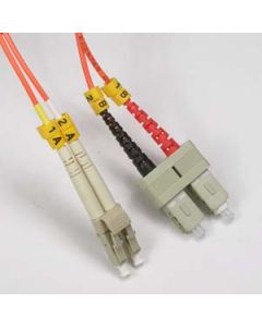 3m LC/UPC-SC/UPC OM2 Multimode Duplex OFNR Fiber Optic Patch Cable