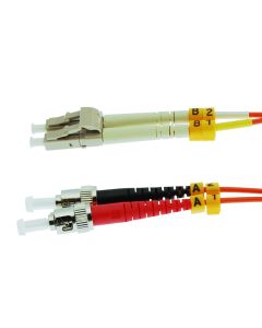 2m LC/UPC-ST/UPC OM1 Multimode Duplex OFNR 2.0mm Fiber Optic Patch Cable