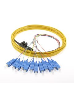 3m 12-Fiber SC/UPC Singlemode Flat Ribbon Pigtail Yellow