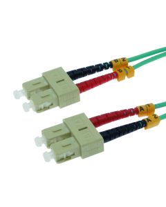 7m SC/UPC-SC/UPC OM3 Multimode Duplex OFNR 2.0mm Aqua Fiber Optic Patch Cable