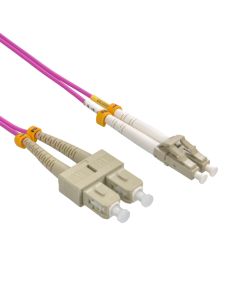 5m LC/UPC SC/UPC OM4 Multimoide Duplex Erika Violet Fiber Optic Patch Cable