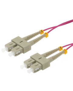 7m SC/UPC SC/UPC OM4 Multimoide Duplex Erika Violet Fiber Optic Patch Cable