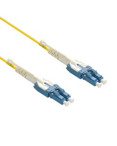 5m Uniboot LC/UPC LC/UPC Singlemode Duplex OFNR Fiber Optic Patch Cable with Pull Push Tab