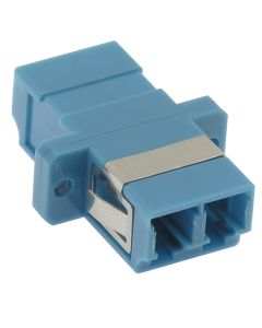LC/UPC Singlemode Duplex Fiber Optic Coupler with Flange, Blue