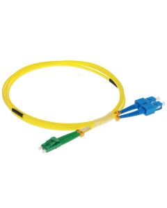 2m SC/UPC-LC/APC Singlemode Duplex OFNR 2.0mm Fiber Optic Patch Cable