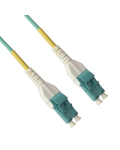 2m Uniboot LC/UPC-LC/UPC OM3 Multimode Duplex Aqua Fiber Optic Patch Cable Standard