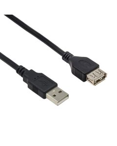 10Ft A-Male to A-Female USB2.0 Extension Cable Black