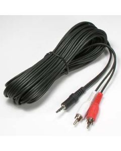 25Ft 3.5mm Stereo Plug to 2xRCA-M Cable