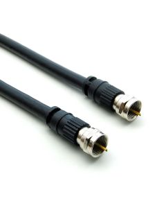 25Ft F-Type Screw-on RG6 Cable Black