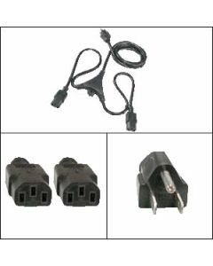 6Ft PC Y Power Cord 5-15P to C-13 Black SJT 18/3