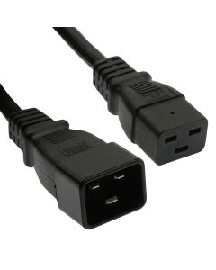 2Ft Power Cord C19 to C20 Black/ SJT 14/3