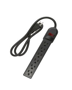 3Ft 6-Outlet Surge Protector 14AWG/3, 15A, 90J Black