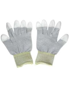 Conductive Glove, Fingers coated w/Polyurethane