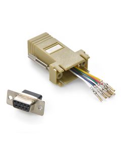 DB9 Female to RJ11/12 (6 wire) Modular Adapter Ivory