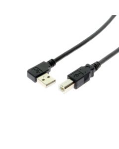 Right angle type-A to B USB cable