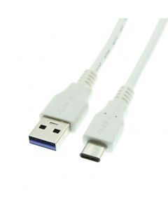 3ft. Type-A Male to Type-C Male USB 3.1 White Device Cable